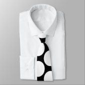 Cravate Pois blanc sur le noir (Attaché)