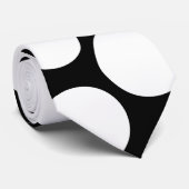Cravate Pois blanc sur le noir (Roulé)