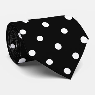 Cravate Pois blancs rétro en noir
