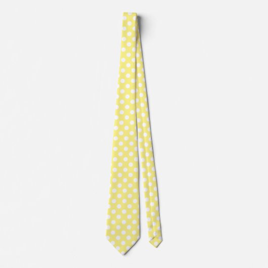 Cravate Pois blancs sur jaune citron (Devant)
