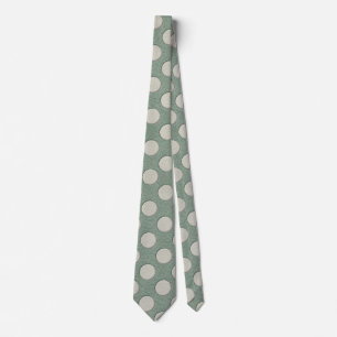 Cravate Pois blancs sur l'impression en cuir Sage