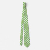 Cravate Pois blancs sur Pistachio Green (Dos)