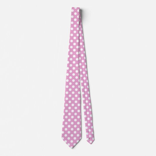 Cravate Pois blancs sur rose pâle (Devant)