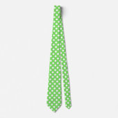 Cravate Pois blancs sur vert pomme (Devant)