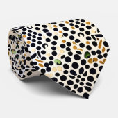 Cravate Pois bleus de la Marine : or et émeraude (Roulé)