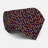 Cravate Pois citrouille, violet, vert et noir (Roulé)