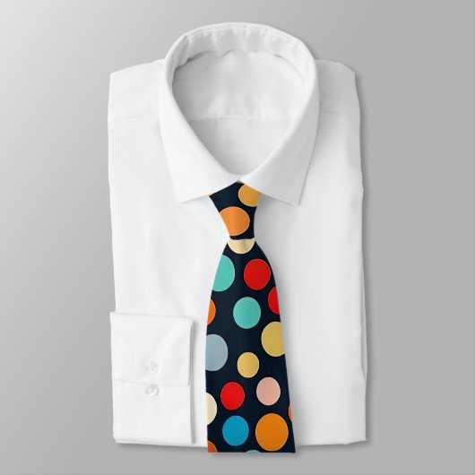 Cravate Pois colorés sur Arrière - plan foncé (Attaché)