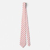 Cravate Pois de corail vivant sur blanc (Devant)