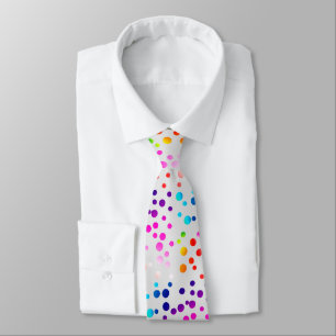 Cravate Pois de Neon sur Silver Grey