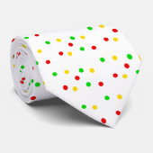Cravate Pois de Rasta en blanc (Roulé)