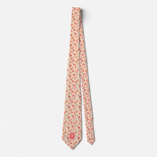 Cravate Pois doux de corail Floral (Devant)