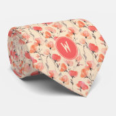 Cravate Pois doux de corail Floral (Roulé)