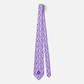 Cravate Pois doux pourpre Floral (Devant)