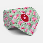 Cravate Pois doux roses Floral (Roulé)