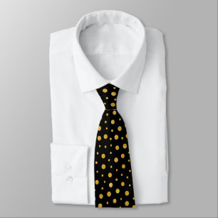 Cravate Pois élégant - or noir