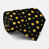 Cravate Pois élégant - or noir (Roulé)