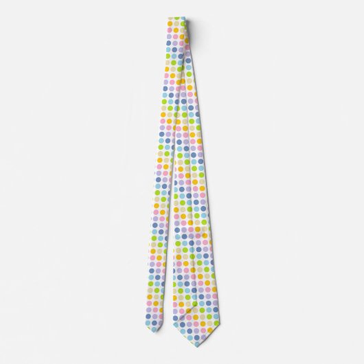 Cravate Pois en pastel d'arc-en-ciel (Dos)
