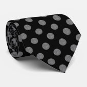 Cravate Pois gris et noir (Roulé)