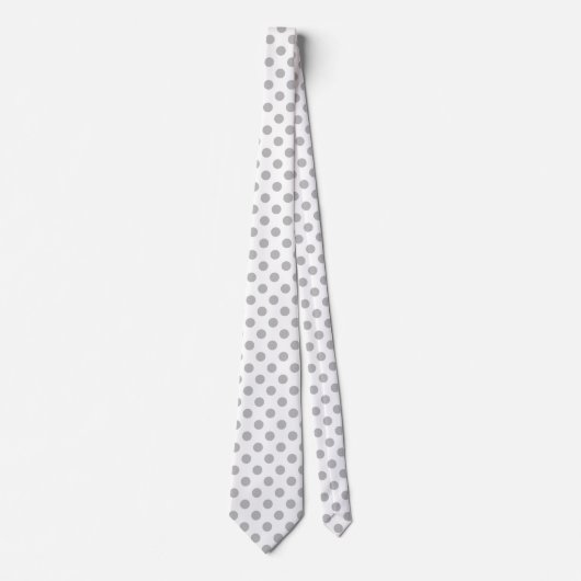 Cravate Pois gris sur blanc (Devant)
