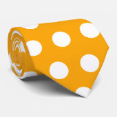 Cravate Pois jaunes et blancs mignons (Roulé)