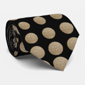 Cravate pois modernes en or noir géométrique girométrique (Roulé)