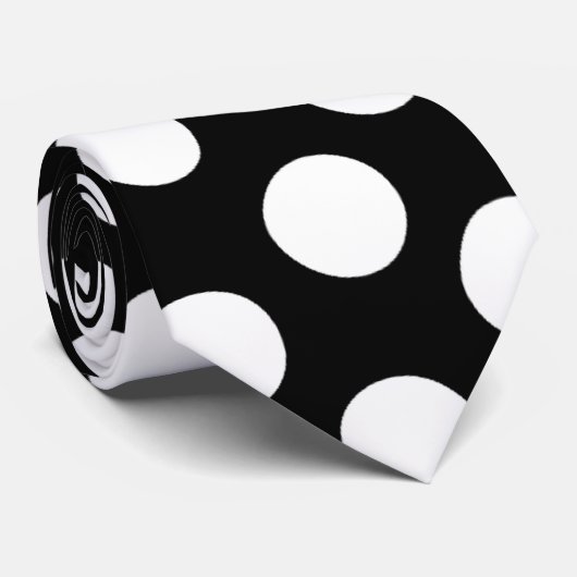 Cravate Pois noir et blanc (Roulé)