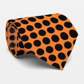 Cravate Pois noir orange (Roulé)