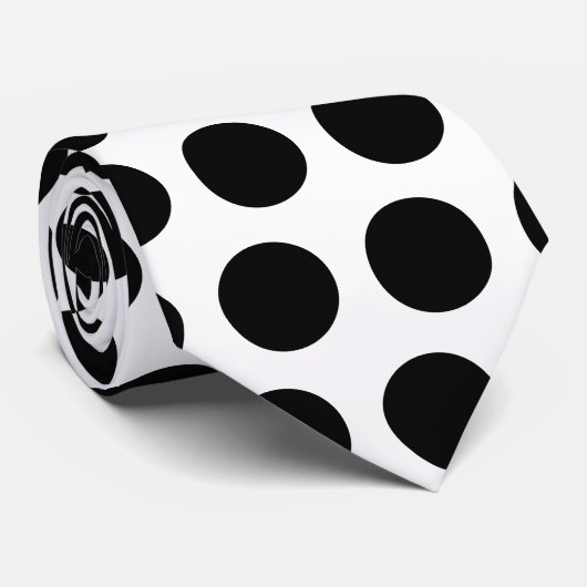 Cravate Pois noire (Roulé)