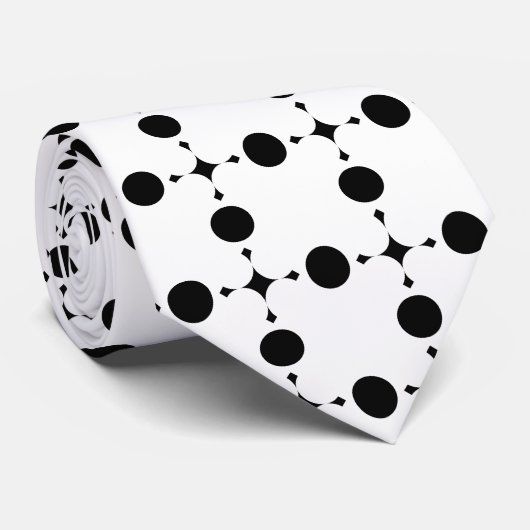 Cravate Pois noirs, Motif à points Polka, points, pointill (Roulé)