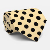 Cravate pois noirs sur jaune pâle (Roulé)