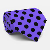 Cravate Pois noirs sur perwinkle (Roulé)