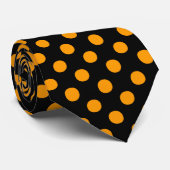 Cravate Pois orange sur Arrière - plan noir (Roulé)