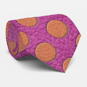 Cravate Pois orange sur papier en cuir rose Magenta (Roulé)
