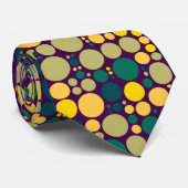 Cravate Pois rétro vert et jaune (Roulé)