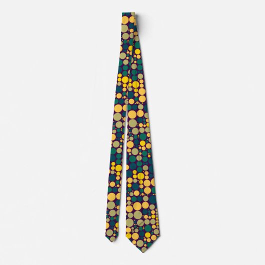 Cravate Pois rétro vert et jaune (Dos)