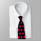 Cravate Pois rouges de Debian Noir moderne (Attaché)
