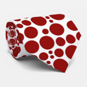 Cravate Pois rouges foncés sur Arrière - plan blanc (Roulé)