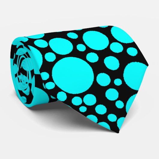 Cravate Pois turquoise (Roulé)