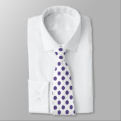 Cravate Pois ultra violets sur blanc (Attaché)