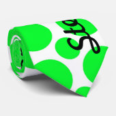 Cravate Pois vert au néon (Roulé)