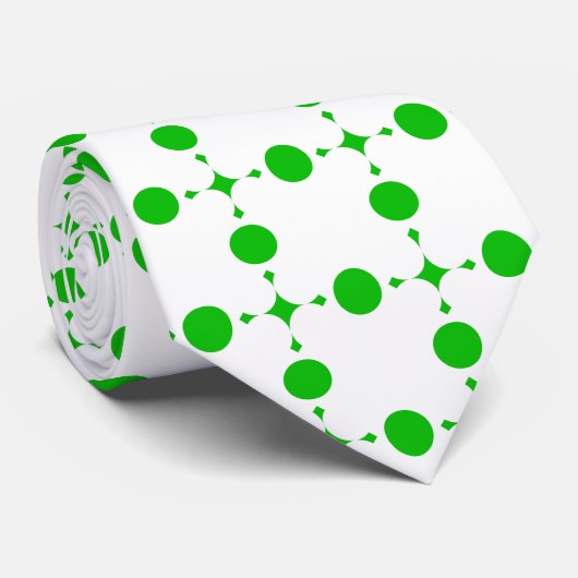 Cravate Pois verts, Motif à points Polka, points, pointill (Roulé)