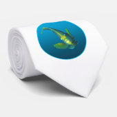 Cravate Poisson-ange - Design sur arrière - plan bleu dégr (Roulé)