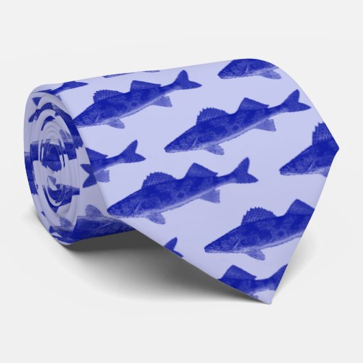 Cravate Poisson bleu à galles (Roulé)