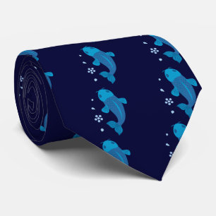 Cravate Poisson bleu Koi