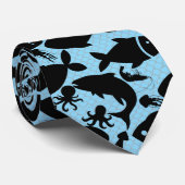 Cravate Poisson dans le filet FN2508A. BG LBlue (Roulé)