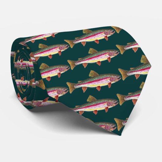 Cravate Poisson de truite arc-en-ciel (Roulé)