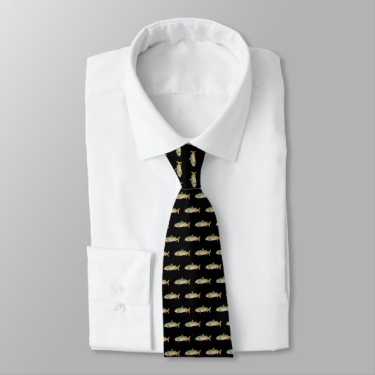 Cravate Poisson de truite arc-en-ciel blanc moderne Neck T (Attaché)