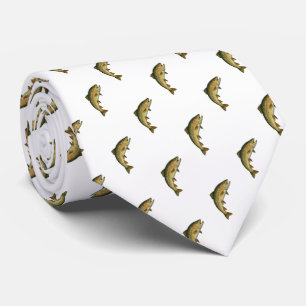 Cravate Poisson de truite de Brook moderne Marine Bleu Bla