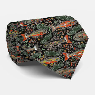Cravate Poisson d'eau douce, Design élégant, Truite, Pêche