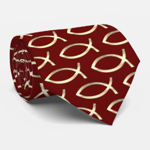 Cravate Poisson d'or   Rouge foncé